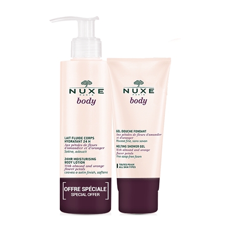 NUXE BODY GEL DOUCHE FONDANT 200 ML + LAIT FLUIDE CORPS 400 ML