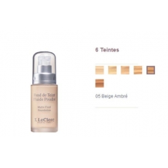 T.LECLERC   FOND DE TEINT FLUIDE POUDRÉ 05 BEIGE AMBRÉ MAT SPF15