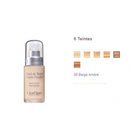 T.LECLERC   FOND DE TEINT FLUIDE POUDRÉ 05 BEIGE AMBRÉ MAT SPF15