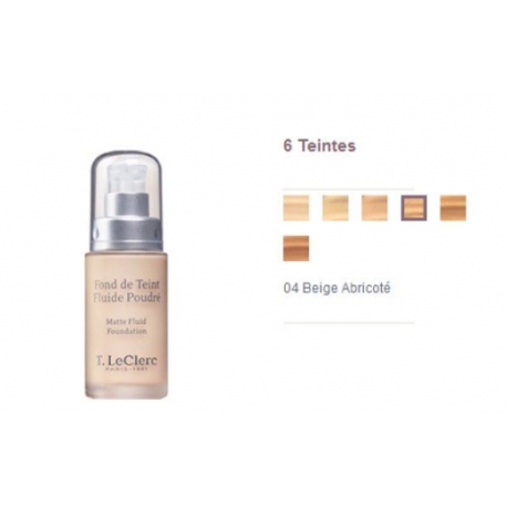 T.LECLERC  FOND DE TEINT FLUIDE POUDRÉ 04 BEIGE ABRICOTÉ MAT SPF15