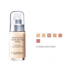 T.LECLERC fond de teint anti age 03 beige sable satiné SPF20