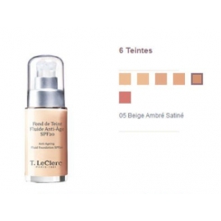 T.LECLERC fond de teint anti age 05 beige ambré satiné SPF20